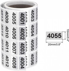 1-20000 Consecutive Number Label Stickers Inventory Control Adhesive Waterproof