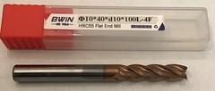 New 10MM x 40mm LOC x 100mm OAL Solid Carbide 4 Flute End Mill TiAlN Coated