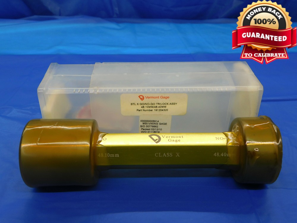 48.10 & 48.40 CL X mm PIN PLUG GAGE GO NO GO 48.000 +.100 48 1.8937 48.100 48.40