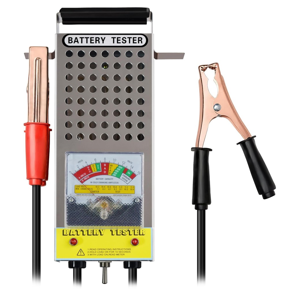 10-120A 6V 12V Automotive Battery Load Tester – Voltmeter Clamps, Alternator …