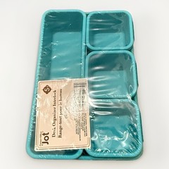 NEW by JOT, DESK ORGANIZER INTERLOCK 5 PIECES PLASTIC TEAL GREEN