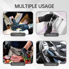 4Mil Black Nitrile Exam Disposable Gloves Latex&Powder-Free, 1000pcs of case
