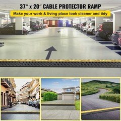VEVOR 3 Channel Cable Protector Ramp Rubber Electrical Wire Cover Ramp Guard
