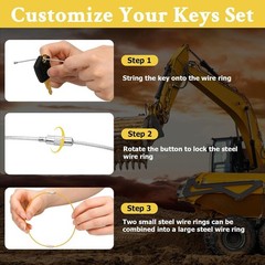55 Heavy Equipment Keys Master Set Cat Case JD JCB Hyster Komatsu Kubota Volvo