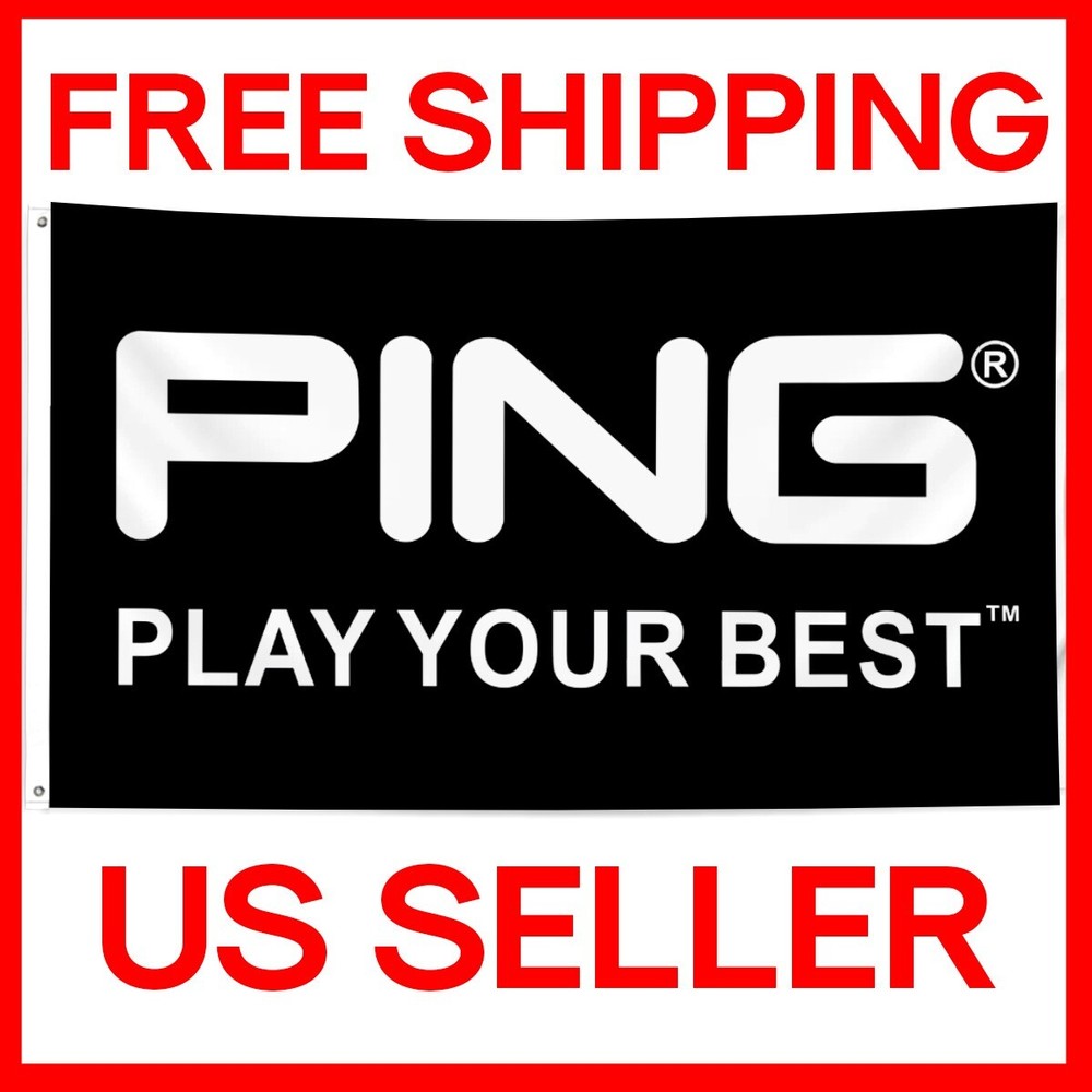 Ping Golf Banner Black 3×5 FT Flag Big Golfer Golf Course Pro Shop Clubs