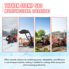 Mini Skid Steer Loader Wheel TYPHON STOMP 503 22.1HP Honda Gas Engine Free Ship