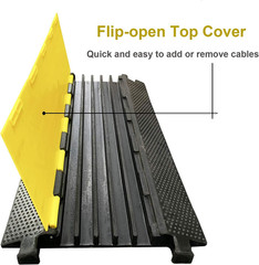 5 Channel Rubber Cable Protector Ramp Traffic Speed Bump 18000Lbs Capacity Heavy