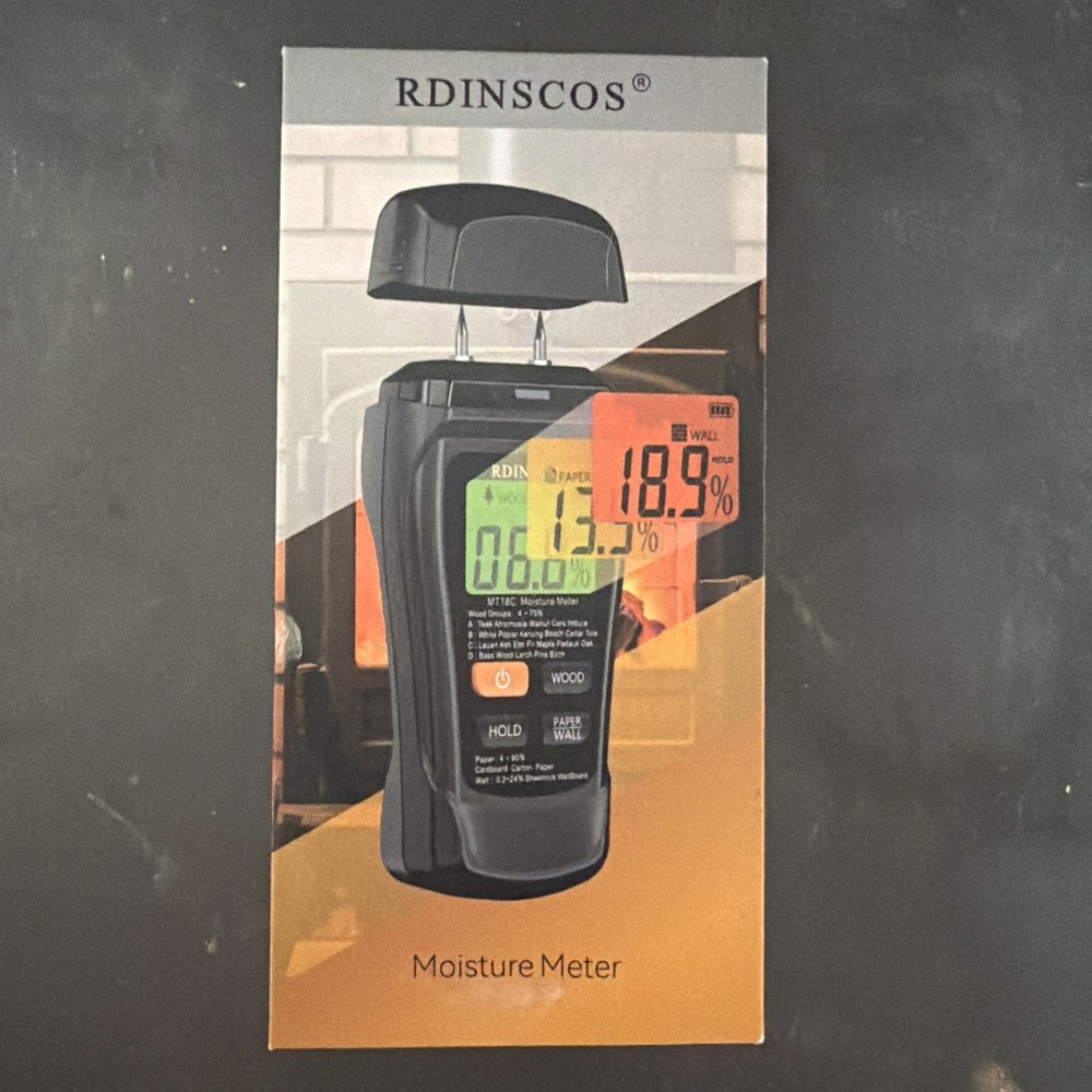 RDINSCOS MT18C Pin Type Moisture Meter Wood Paper Wall Leak Detector