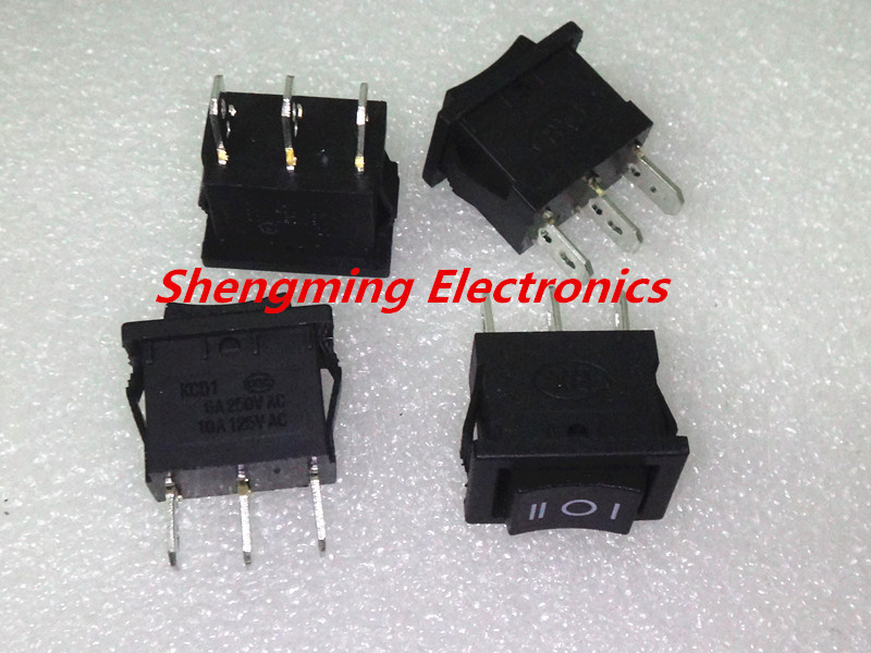 100pcs KCD1-103 On/Off/On 6A 250VAC 10A/125VAC 3PIN 15X21 Rocker Power Switch
