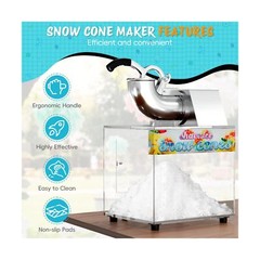48L Snow Cone Machine, 500LB/H Commercial Shaved Ice Machine for Snow Cones, …