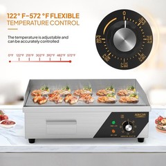 22″ Commercial Electric Griddle Countertop Griddle Flat Top 1600W Restaurant