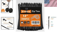 2000 Pack 12″ Cable Ties – 45 LBS Tensile Strength