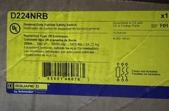 Square D D224NRB 200A 240V General Duty Fusible Safety Switch – Type 3R Gray