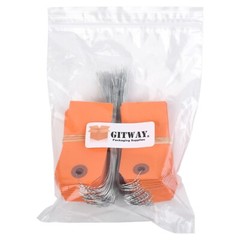 100 Orange Tags with Wire 3 1/4″ x 1 5/8″ Size 2 Inventory Shipping Hang Tag
