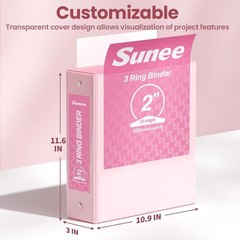 Moisture Resistant 4-Pack 2-Inch Binders with Clear Pockets and Safety Edges