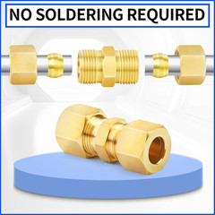 Brass Compression Tube Fitting, 5/16″ OD X 5/16″ OD Compression Union Connector(