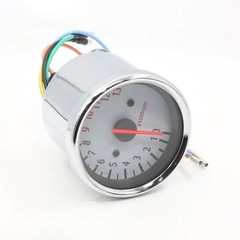 Motorcycle Tachometer with LED Backlit Retro Stainless Tacho Gauge 13000RPM