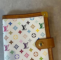 Louis Vuitton Monogram Multicolor Notebook Cover R20896 White Planner Cover Auth