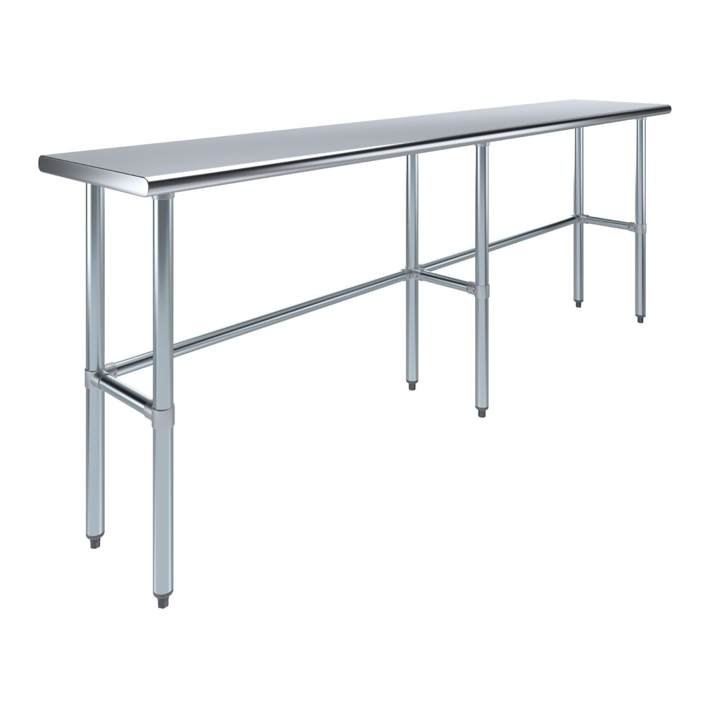 18 in. x 96 in. Open Base Stainless Steel Work Table | Residential & Commercial