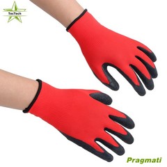 12 Pairs Pack Crinkle Latex Rubber Hand Coated Safety Work Gloves (M-Size)