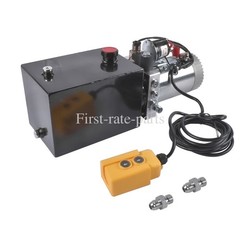 6 Quart Hydraulic Power Unit Dump Trailer Pump SAE # 6 Port 3200 PSI Max 12V DC