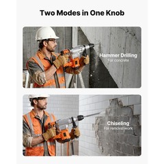 Uimoso Rotary Hammer Drill 1-1/8 in SDS-Plus Electric for Concrete and Masonry