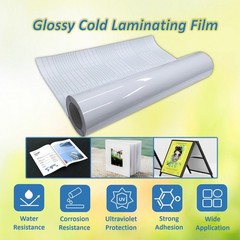 1 Roll 91.86’x25″ Glossy Cold Laminating Film 3Mils Thick Self-Adhesive Film