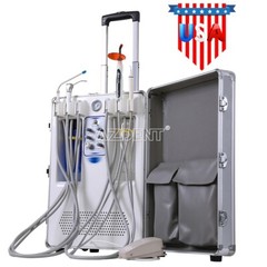 Portable Dental Mobile Delivery Unit Air Compressor Suction +Curing Light+Scaler