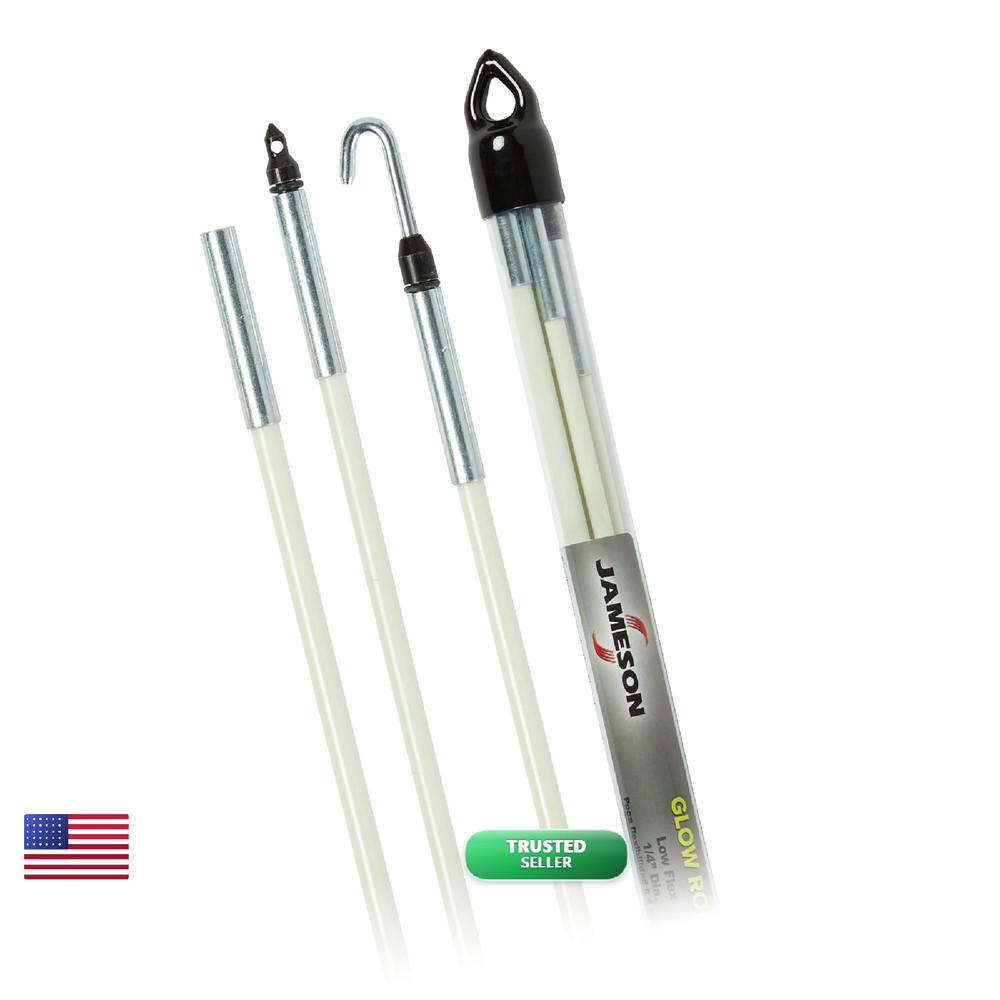Jameson Glow Fish Rod Kit 1/4 In X 12 Ft Fiberglass Glow Rod For Running Wires