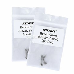 AZDENT Dental Orthodontic Traction Button Chain Round Silver/Gold Plated