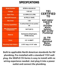Seaflo 33 Series Automatic Demand Diaphragm Pump Model SFDPA1-033-045-33