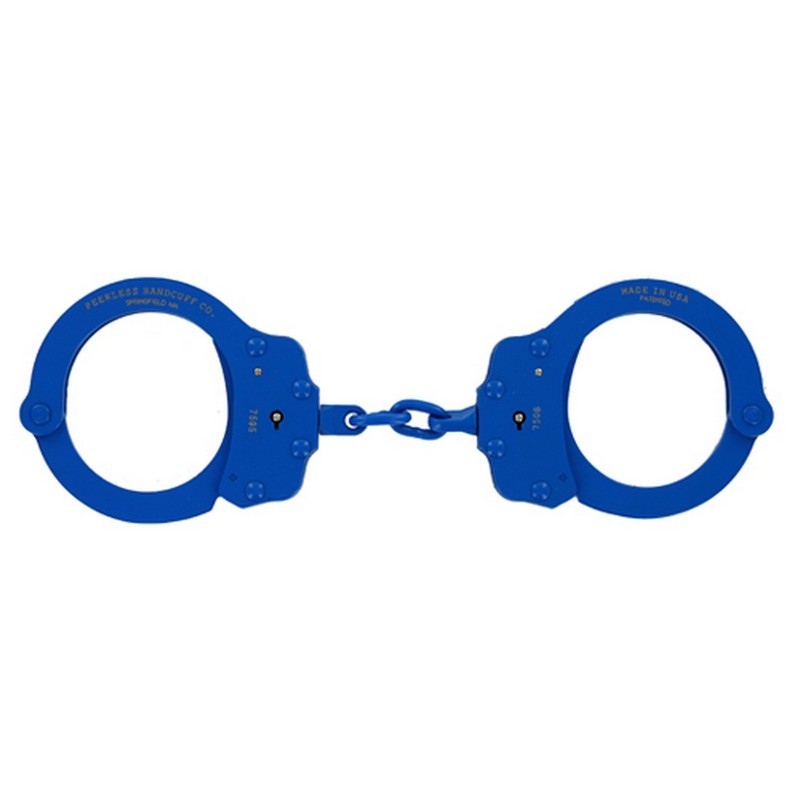 Peerless Model 750C Chain-Linked Colored Handcuffs & Keys 750N Cuffs, Blue