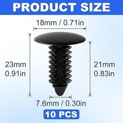 10-Pack Black Bumper Plugs for 8mm Holes, Plastic Push Pin Color: 10Pcs, Black