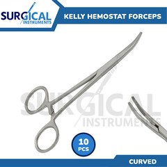 10 Pcs Kelly Hemostat Forceps 6.25″ Curved Surgical Veterinary German Grade