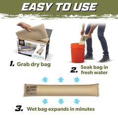 Flood Hero 3 ft Water Activated Sandbags – 2 Pack Flood Bag Barriers for Home