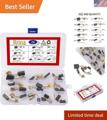 Universal Carbon Brushes 20 Pcs Set – 10 Different Sizes for Motor Repair Tools