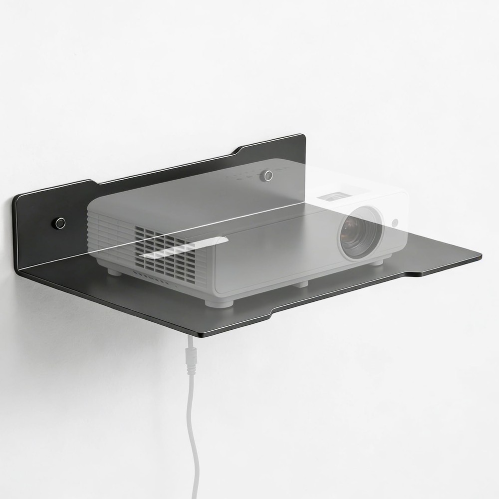 Heavy Duty Floating Shelves, Drillable No Drill Metal Wall Mount Shelves with…