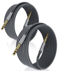 1/4 Inch TRS Instrument Cable 6.6ft 2-Pack,Straight 6.35mm Male Jack Stereo A…