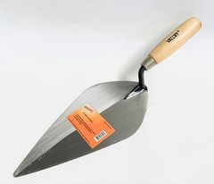 10″ X 4.5″ (250 X 115 mm) London pattern Brick Trowel with Wood Handle, TRW-010
