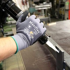 Seamless Knit Nylon Gloves With Nitrile Coat And Micro Foam Grip On Palm And Fin