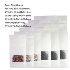 White Kraft Paper & Kraft Paper Stand Up Zip Seal Gusset Side Bag w/ Window SM07