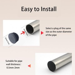 30Pcs 25mm/1Inch Round Plastic Plug, Pipe Tubing End Cap, Black Furniture Fin…