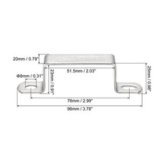6PCS 23 x 51.5mm U Shaped Connector Bracket 304 Stainless Steel