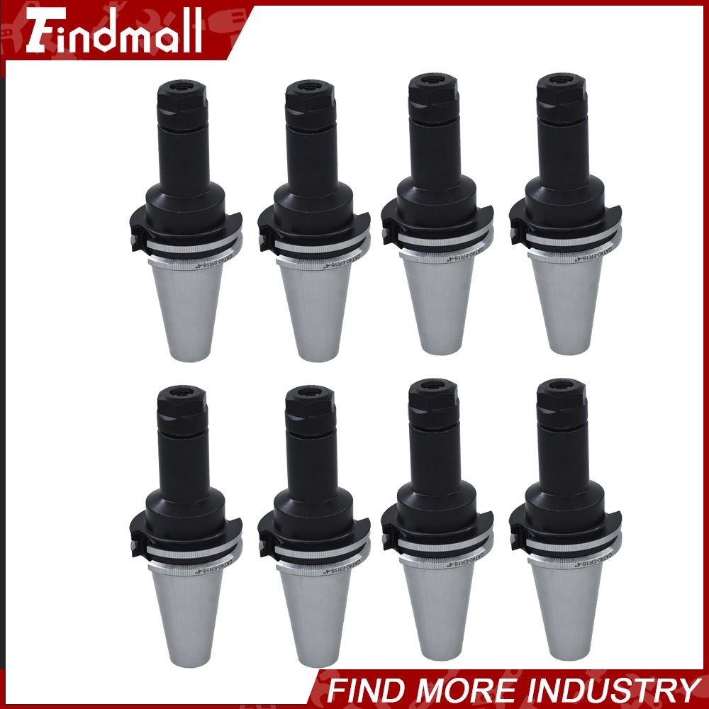 8 Pcs CAT40 ER16 4″ Long Gage Length Collet Chucks Tool Holder Set