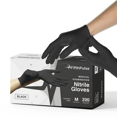 Fifth Pulse Nitrile Exam Latex Free & Powder Free Gloves – Black