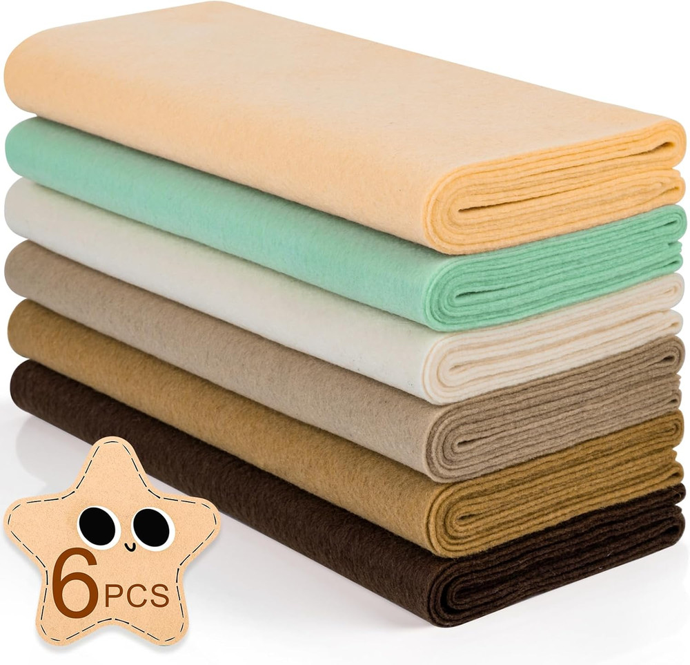 6 Rolls 12″X35″ 1.4Mm Thick Soft Felt Fabric Sheet 6 Assorted Rococo Series Colo