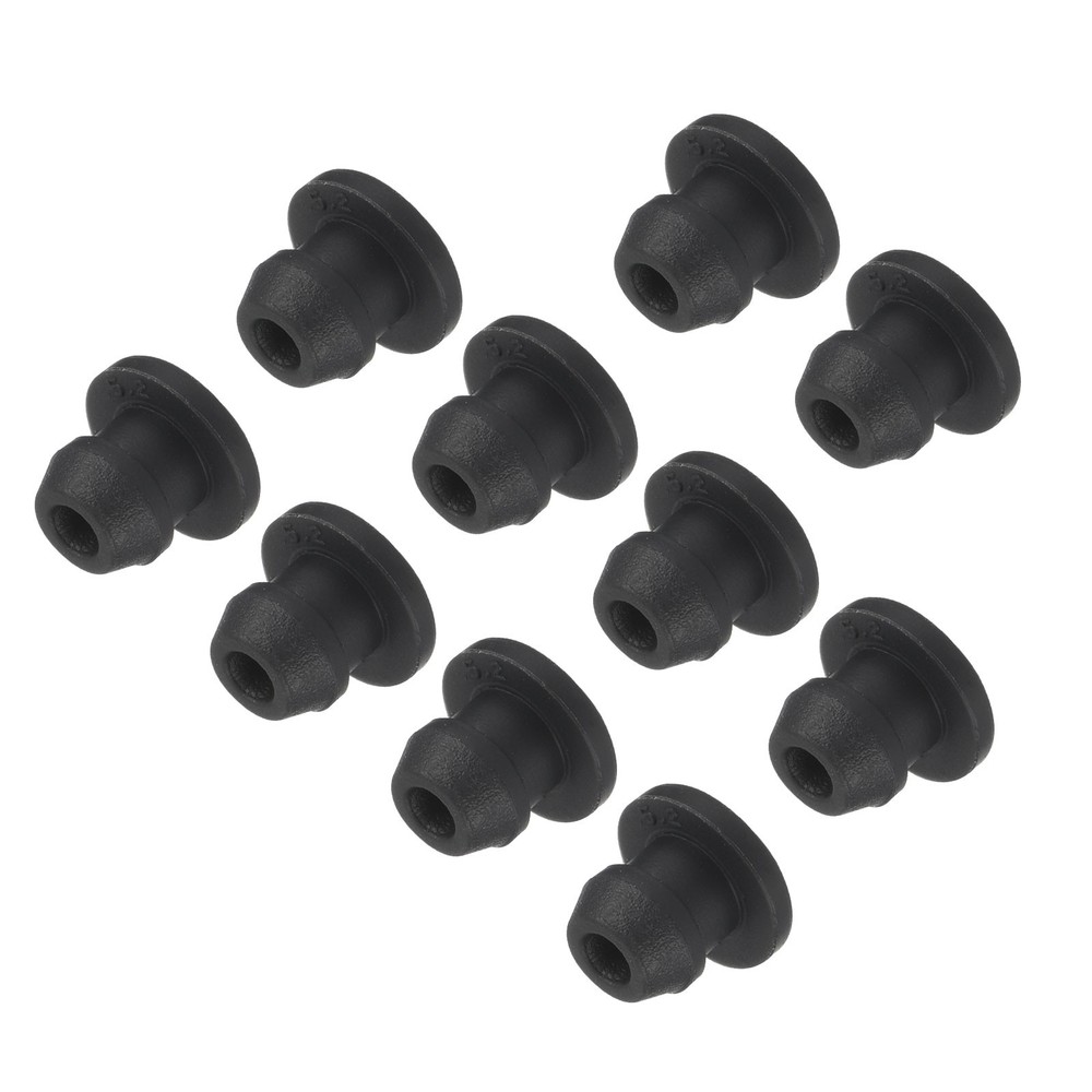 10Pcs Silicone Snap in Locking Hole Plugs Seal Cover Panel Round 5mm Black