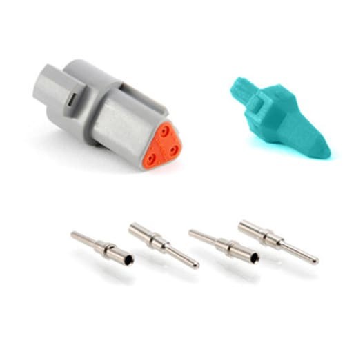 2PC AMPHENOL SINE SYSTEMS AT04-3P-KIT01 3-Way Pin Receptacle, Wedge and Contact