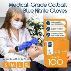 Nitrile Disposable Gloves Puncture Resistant Food Safe Exam Grade 100 Count New