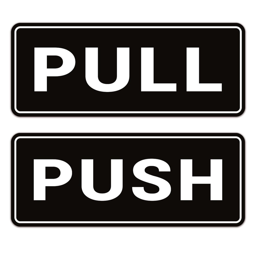 RAMIEYOO Push Pull Sticker Sign,6 Pack Push Pull Signs for Glass Doors and Ot…